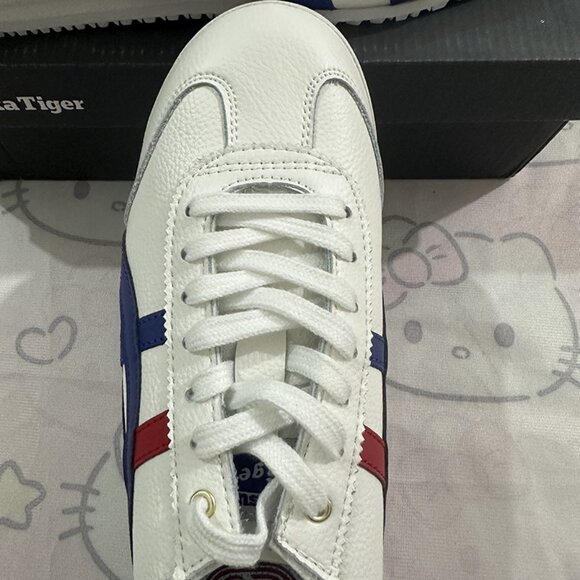 Onitsuka Tiger Blue And Red Striped White Sneakers - Picture 2 of 6